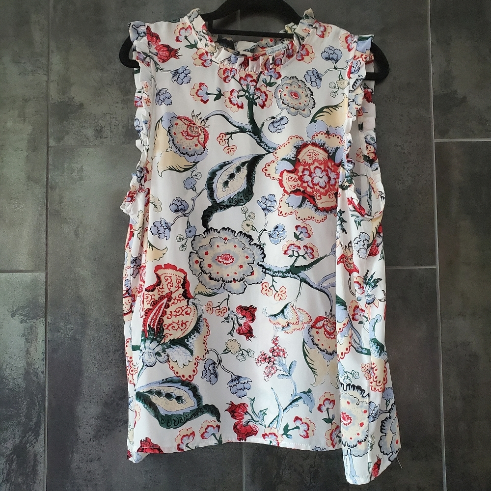 Paraphrase Sleeveless Floral Tank XL